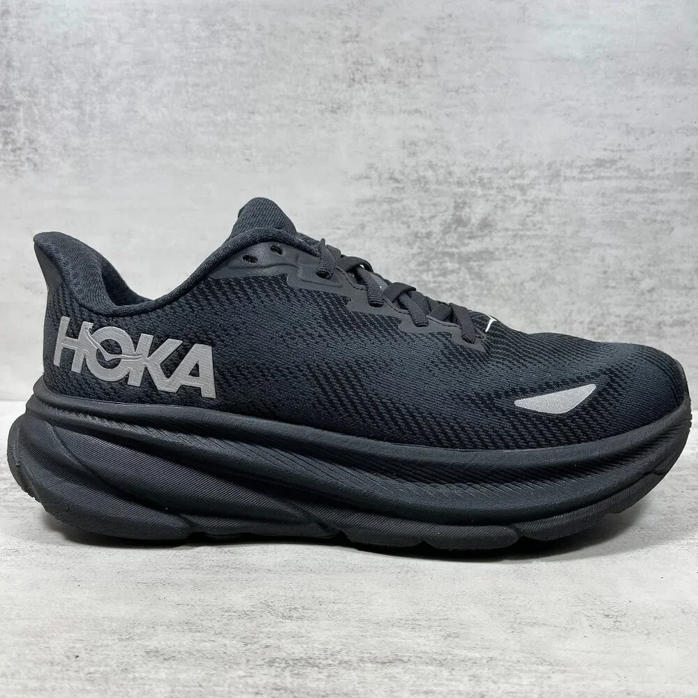 Hoka One One Clifton 9 GTX Gore-tex Running Shoes - Men's Size 8 - Black - Picture 4 of 9